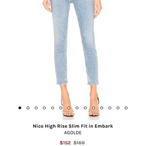 NICO HIGH RISE SLIM FIT IN EMBARK Agolde jeans, size 24